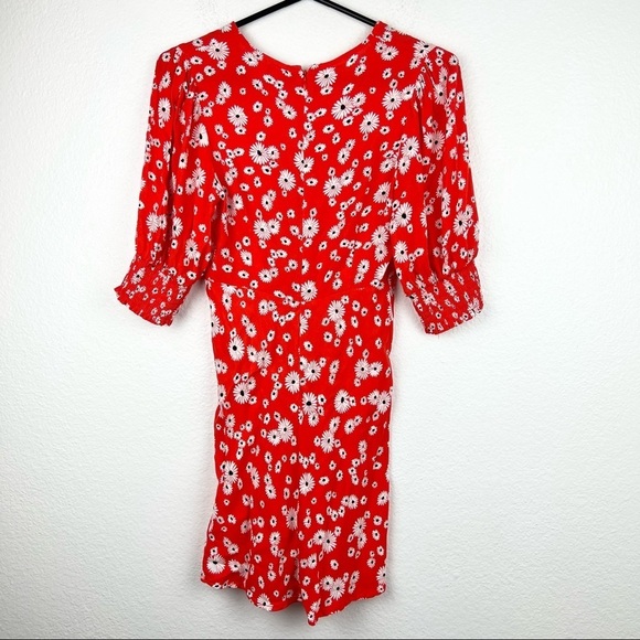 RIXO x Target Red Ditzy Daisy Floral Puff Sleeve Mini Dress, Size 2 - Picture 8 of 12